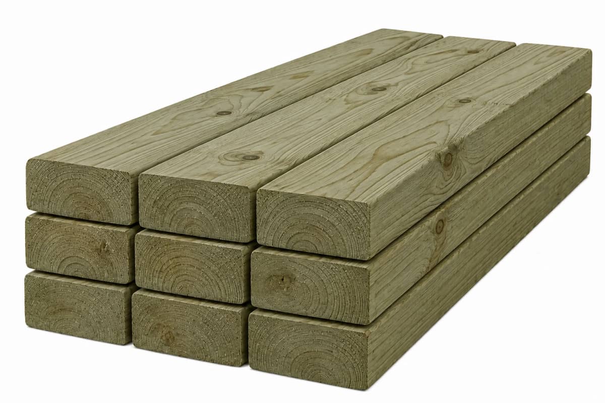 RezWood™ 2200EX treated lumber bunk visualization with visible grain and knots